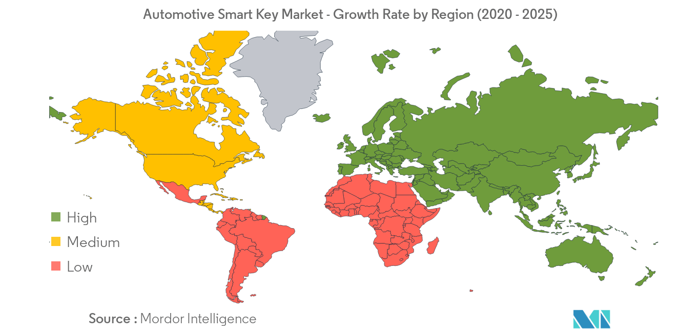  Automotive Smart Key Market Growth by Region