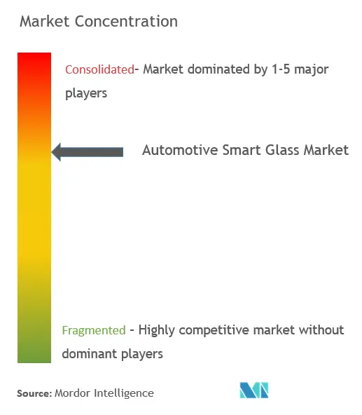 Концентрация рынка автомобильных умных стекол