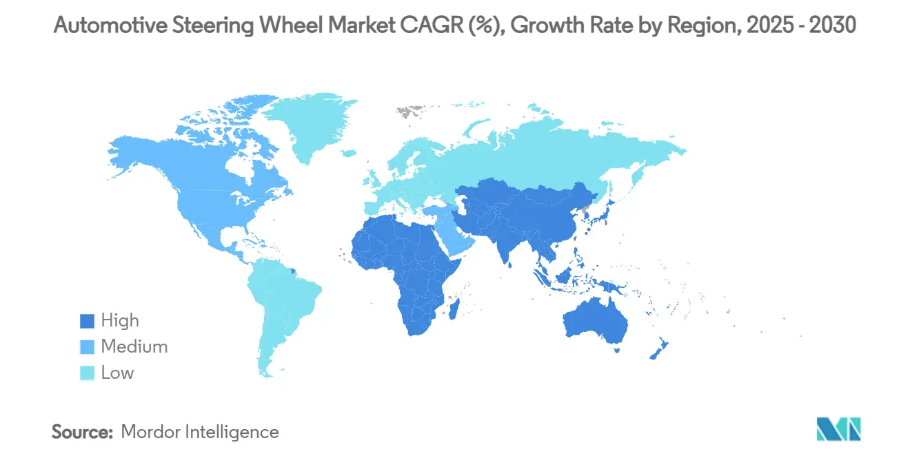 Automotive Steering Wheel Market CAGR (%), Growth Rate by Region
