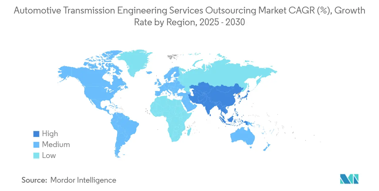 Automotive Transmission Engineering Services Outsourcing Market CAGR (%), Growth Rate by Region