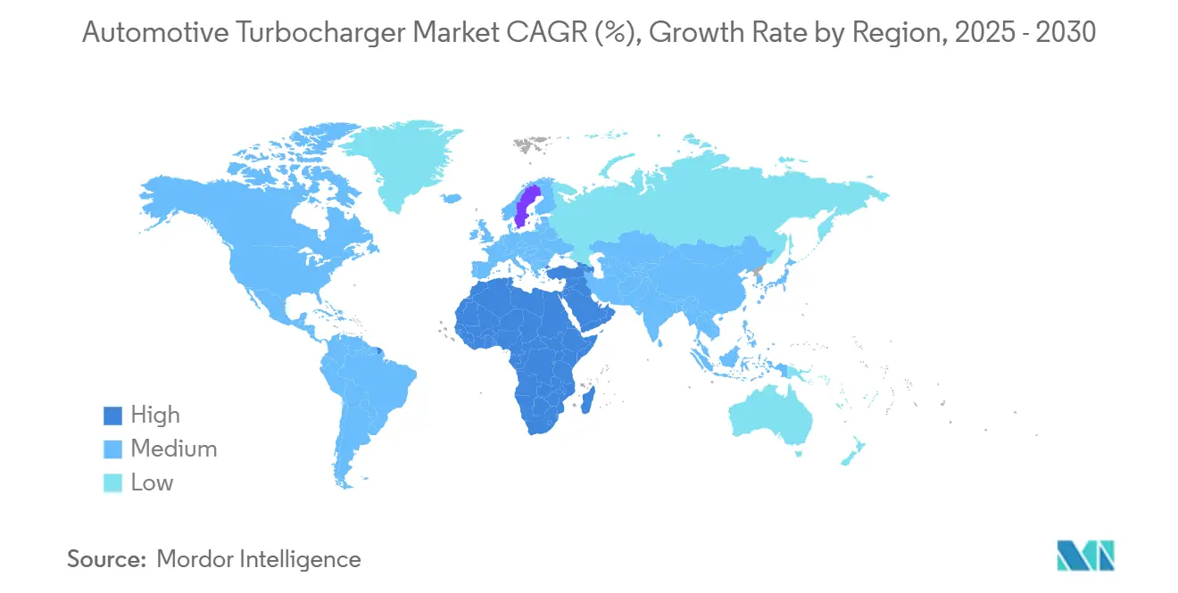 자동차 바카라 룰 시장 CAGR(%), 지역별 성장률