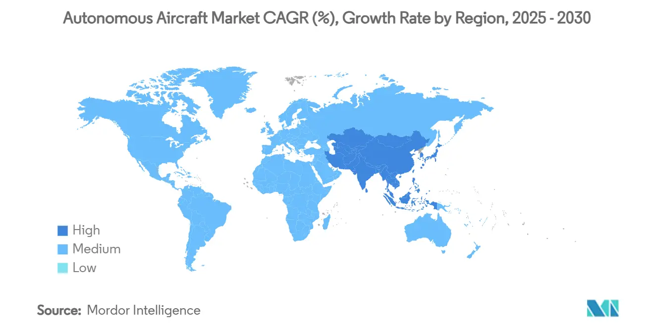 자율 바카라사이트 홈런 시장 CAGR(%), 지역별 성장률