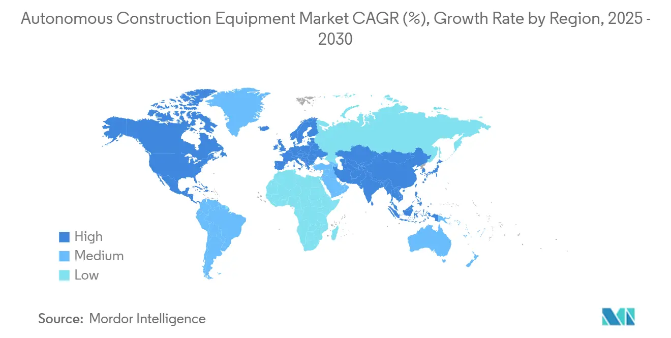 Autonomous Construction Equipment Market Growth Rate by Region