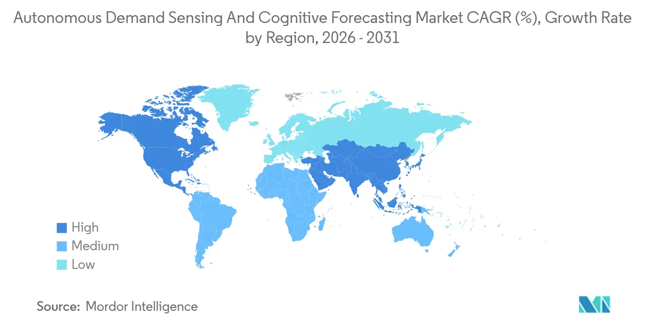 Autonomous Demand Sensing And Cognitive Forecasting Market CAGR (%), Growth Rate by Region