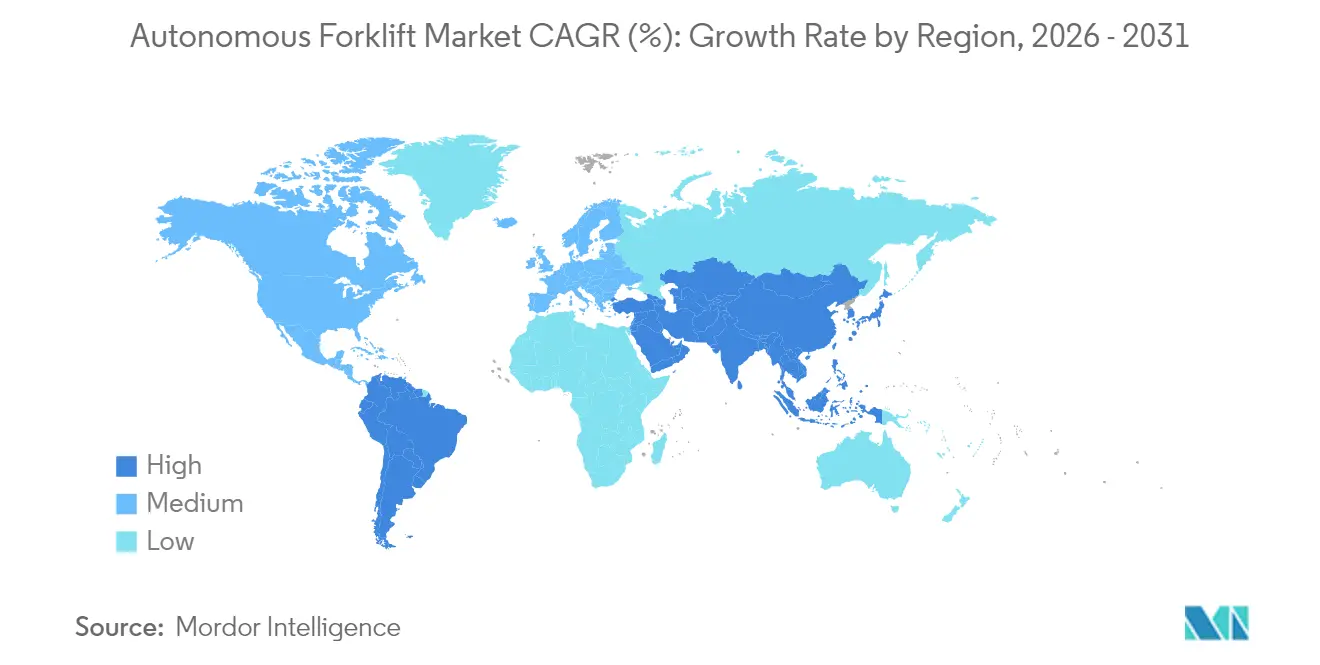 Autonomous Forklift Market Regional CAGR (%)