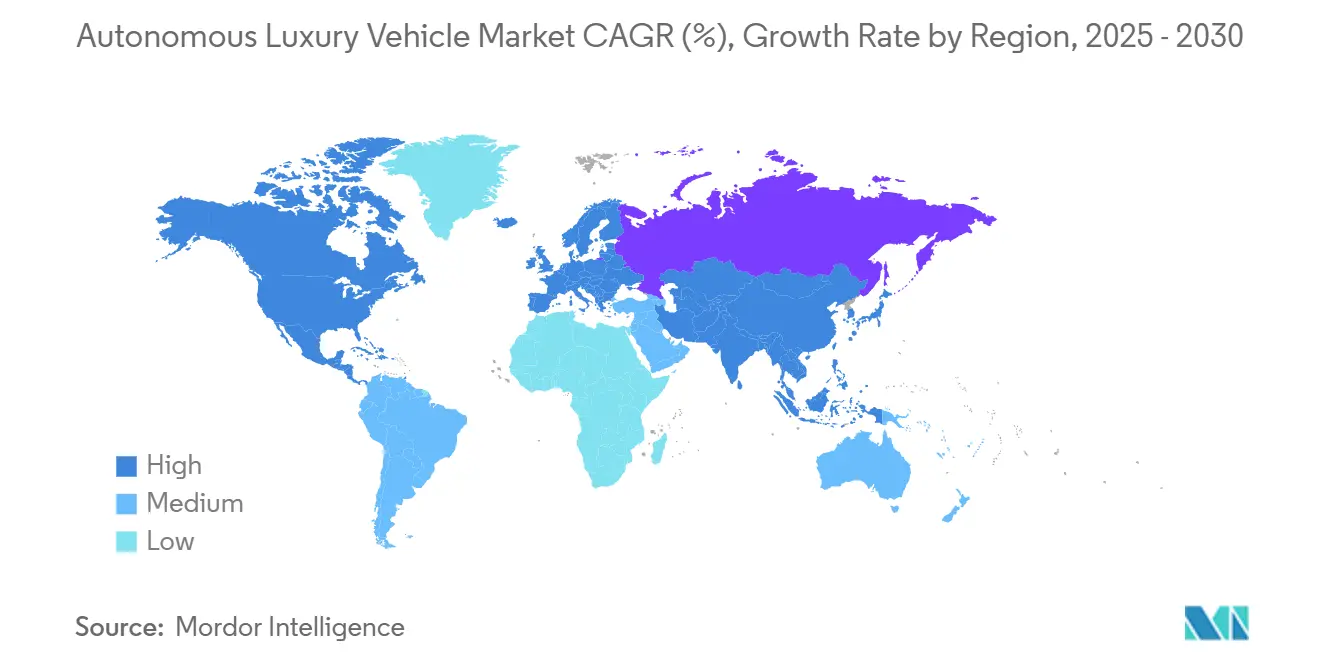 Autonomous Luxury Vehicle Market CAGR (%), Growth Rate by Region