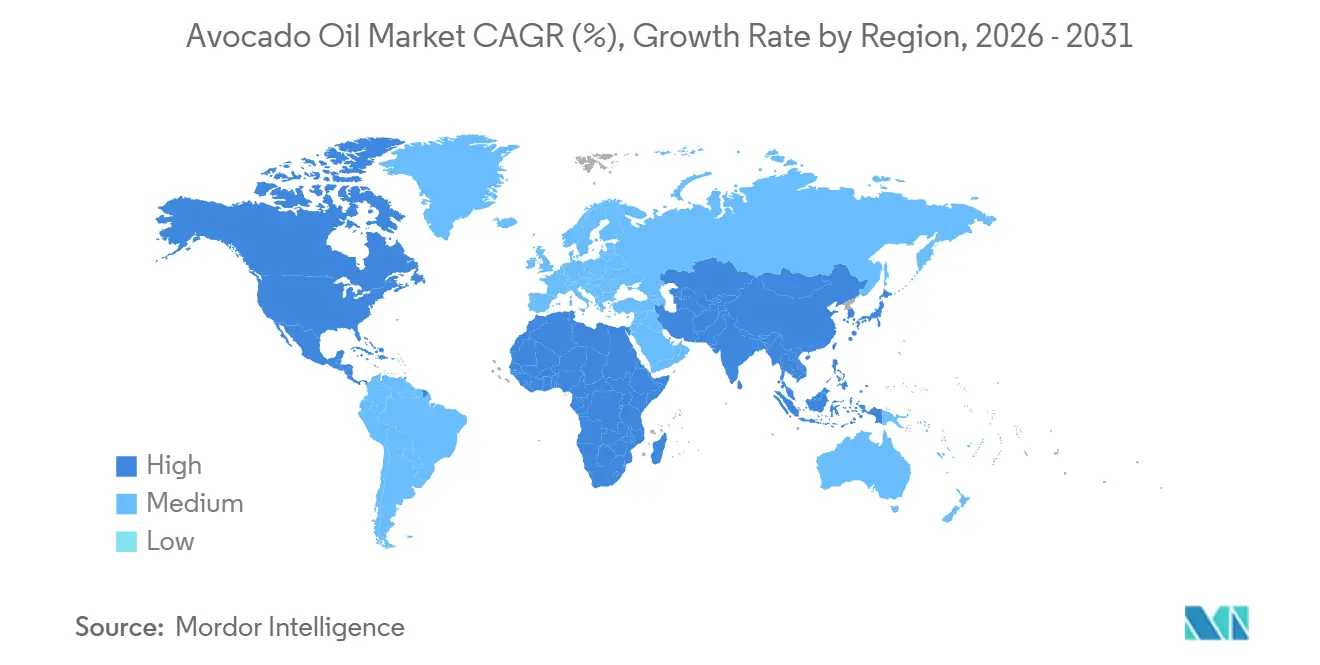 Avocado Oil Market CAGR (%), Growth Rate by Region