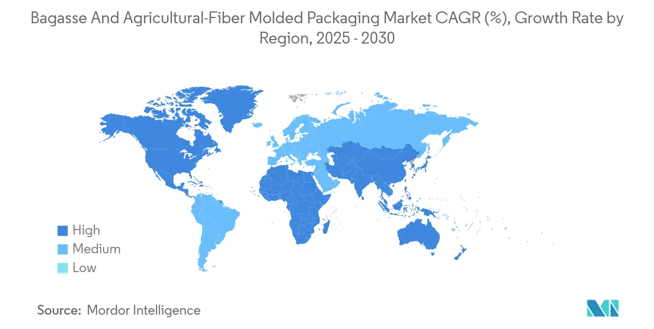 Bagasse And Agricultural-Fiber Molded Packaging Market CAGR (%), Growth Rate by Region