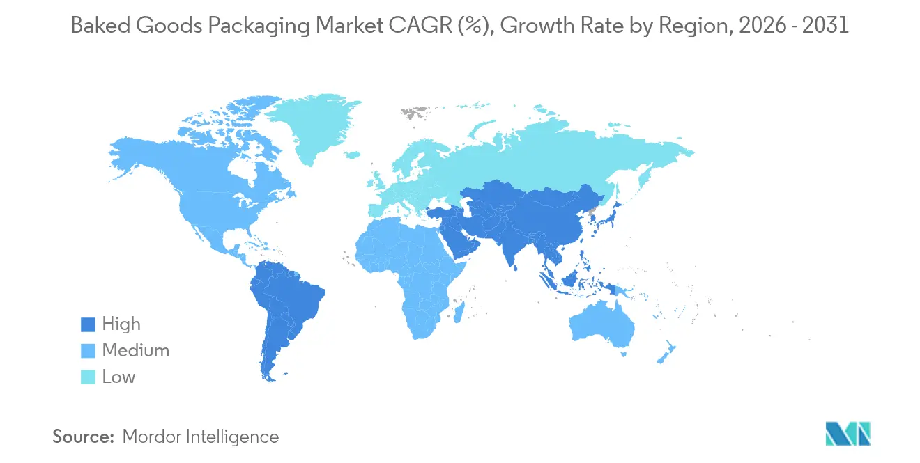 Baked Goods Packaging Market CAGR (%), Growth Rate by Region