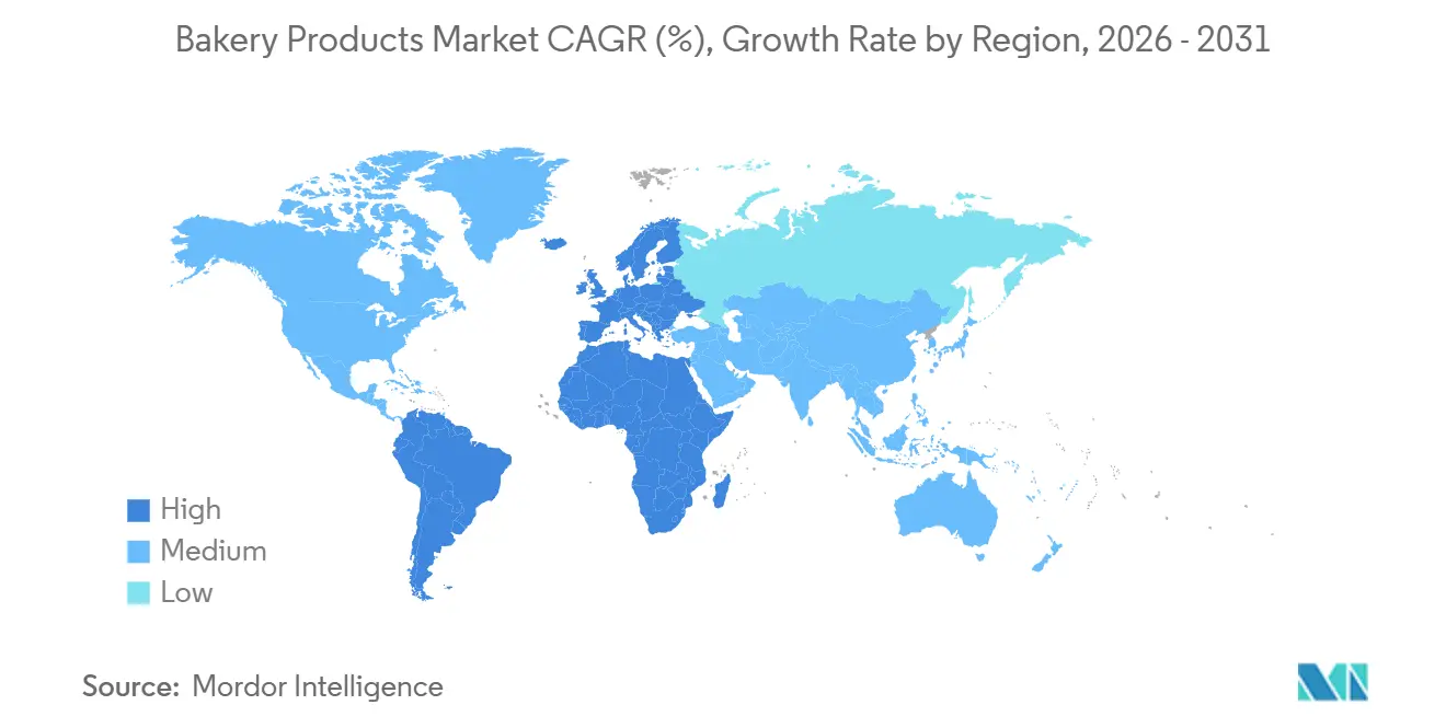 Tasa de Crecimiento del Mercado de Productos de Panader��a por Regi��n