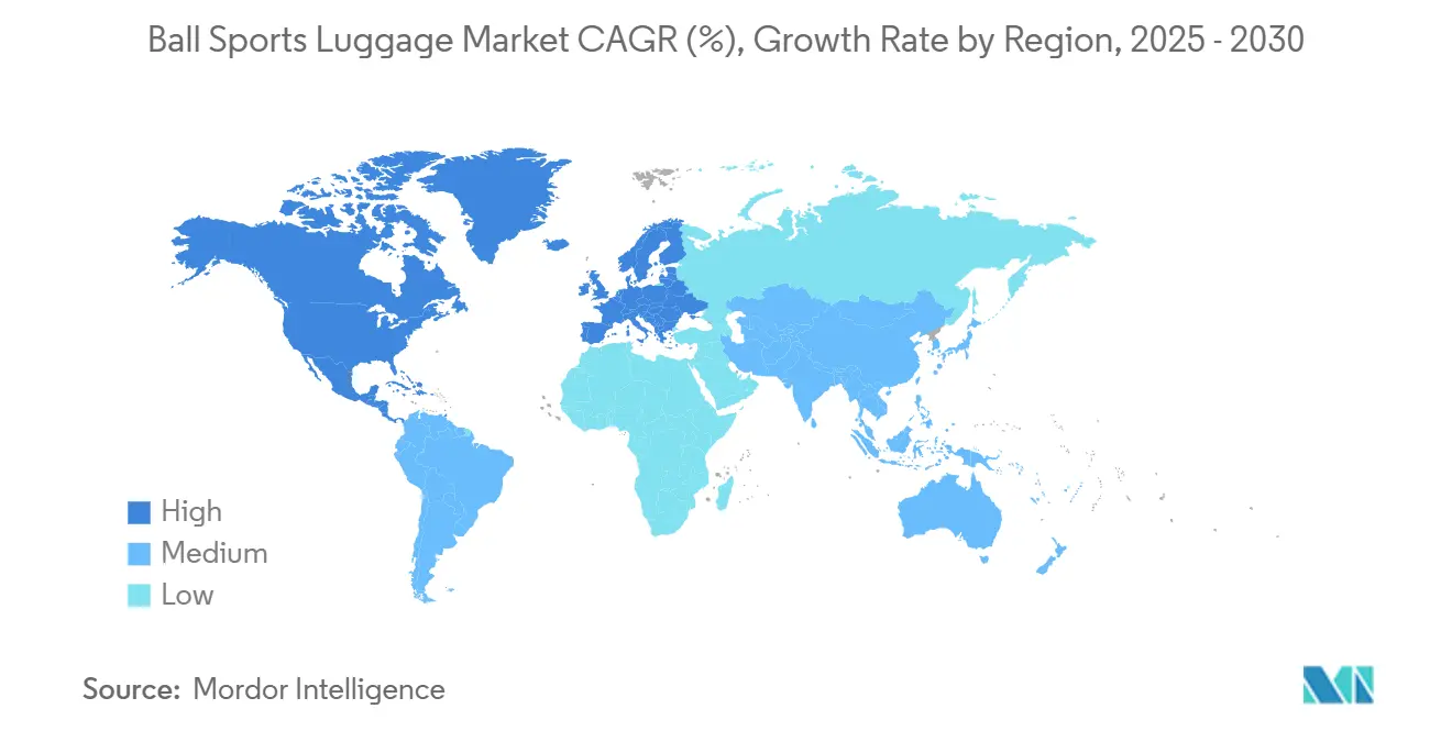 볼 에볼루션 바카라 무료 가방 시장 CAGR(%), 지역별 성장률