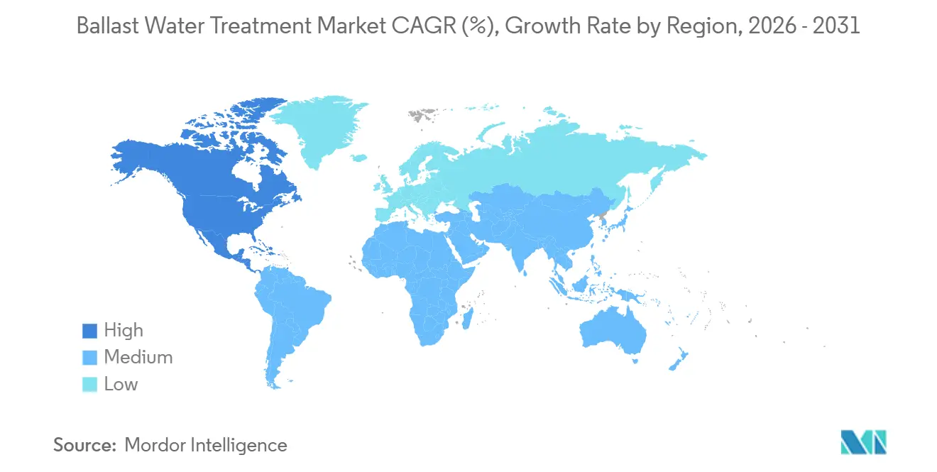 Ballast Water Treatment Market CAGR (%), Growth Rate by Region