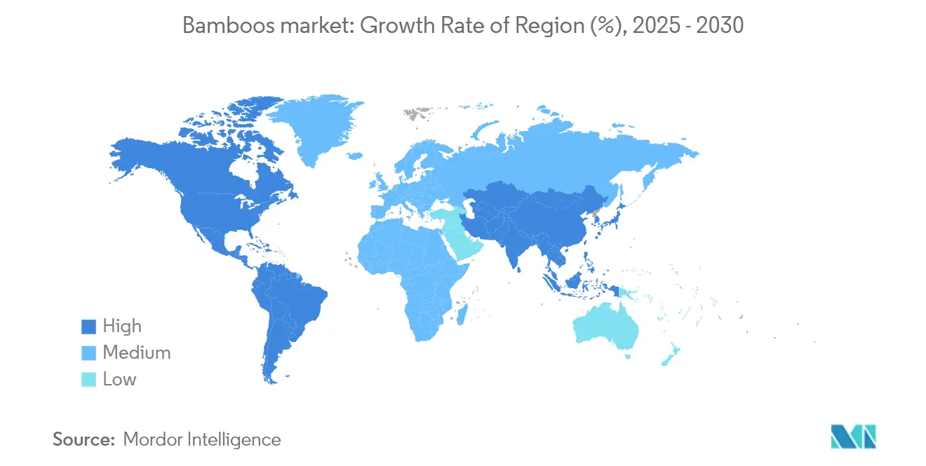 Bamboos Market: Bamboos market: Growth Rate of Region (%)