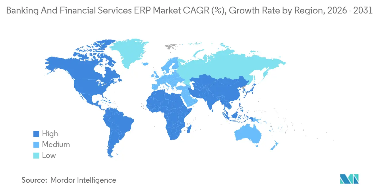 Banking And Financial Services ERP Market CAGR (%), Growth Rate by Region