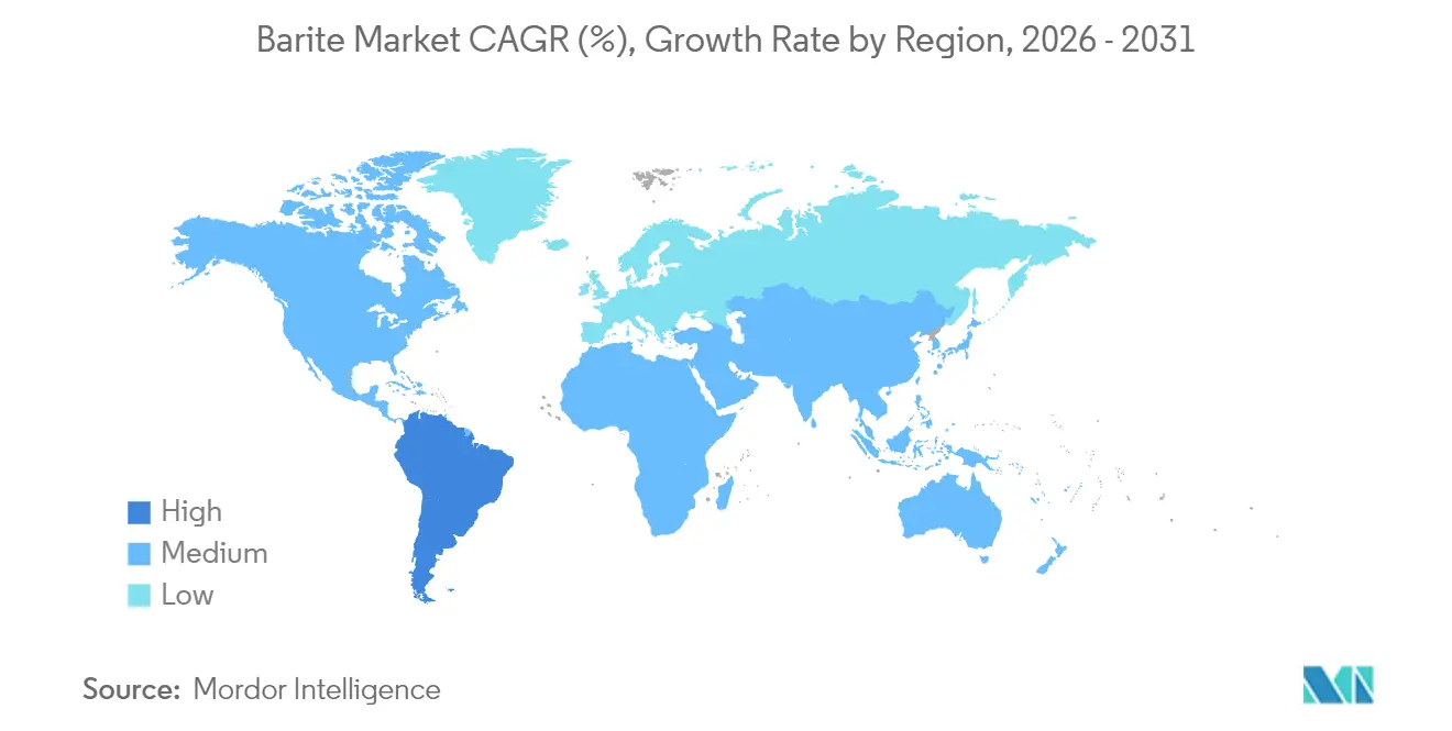 Barite Market CAGR (%), Growth Rate by Region
