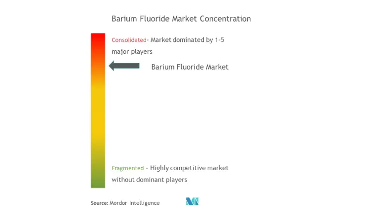 Solvay, American Elements, Barium Chemicals, Inc., Alfa Chemical Corp y Triveni Interchem Private Limited.