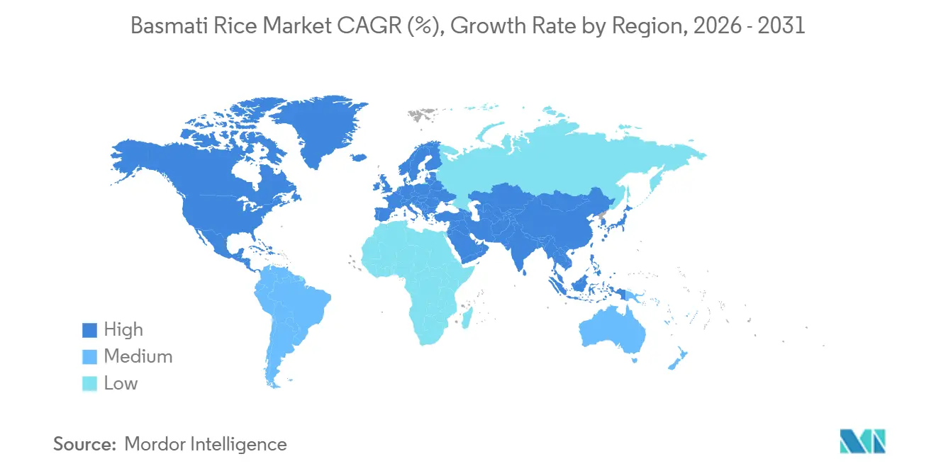 Basmati Rice Market Growth Rate by Region
