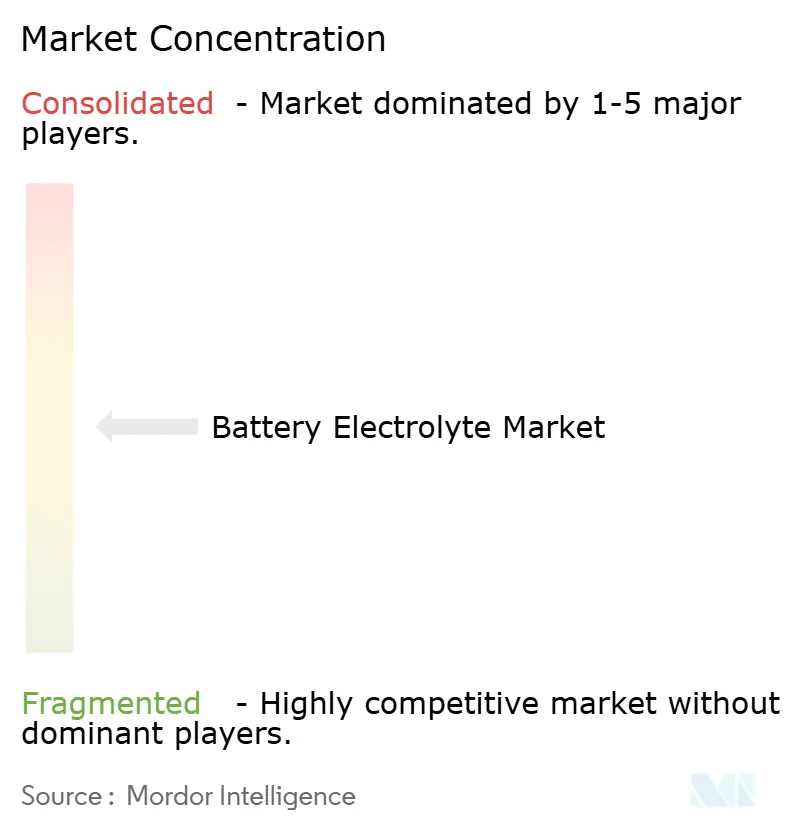 Concentração do Mercado de Eletrólito para Baterias