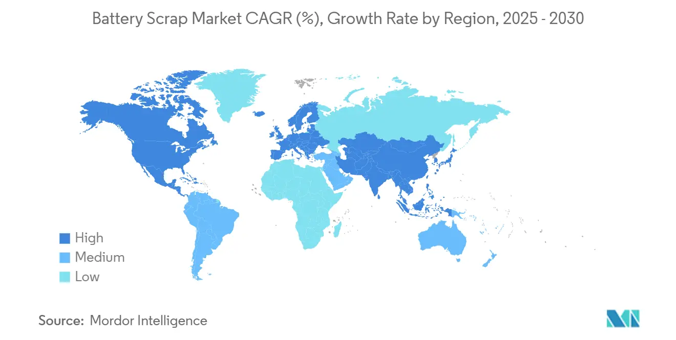 Battery Scrap Market CAGR (%), Growth Rate by Region