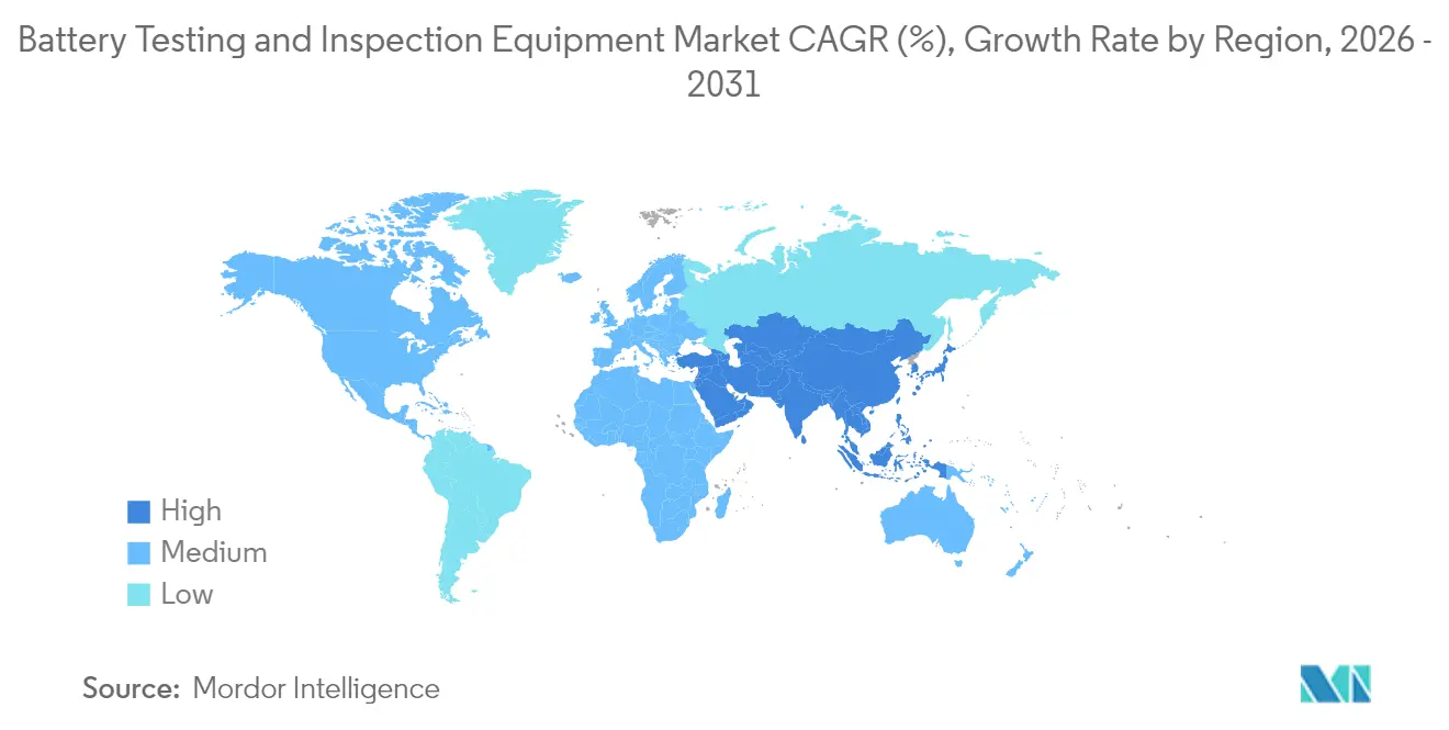 Battery Testing and Inspection Equipment Market Growth Rate by Region