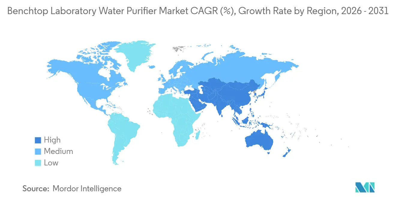Benchtop Laboratory Water Purifier Market CAGR (%), Growth Rate by Region
