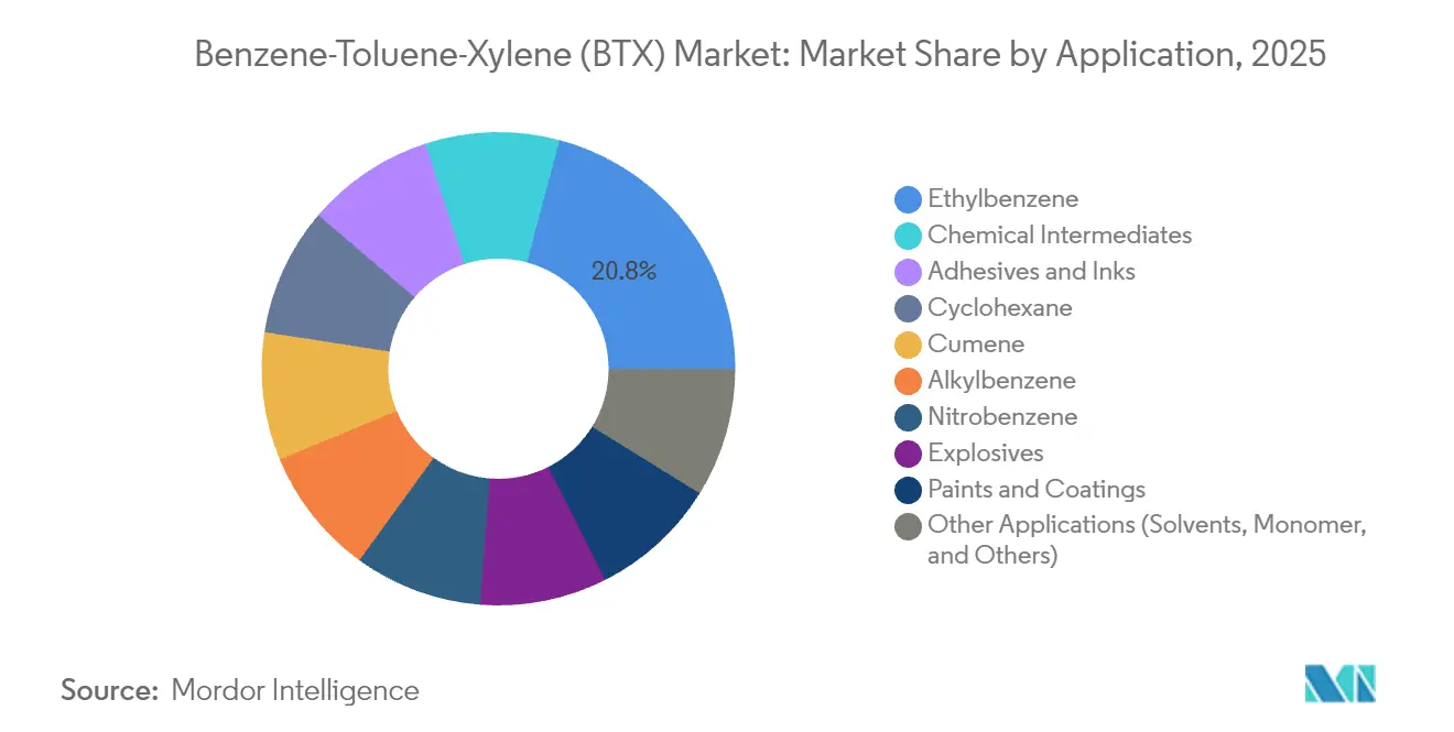 Benzene-Toluene-Xylene (BTX) Market: Market Share by Application, 2025