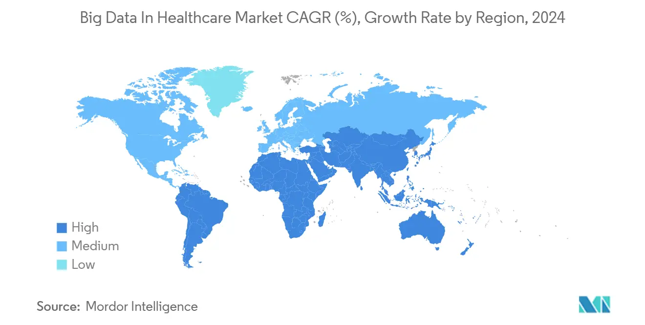 Big Data In Healthcare Market CAGR (%), Growth Rate by Region