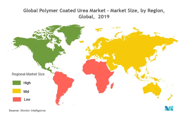Global Polymer Coated Urea Market - Market Size, by Region, Global, 2019