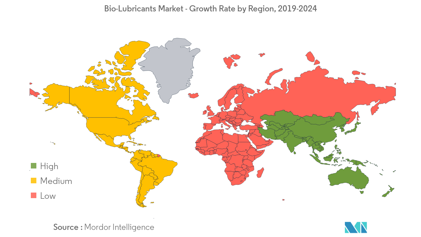 Bio-Lubricants Market - Growth Rate by Region, 2019-2024