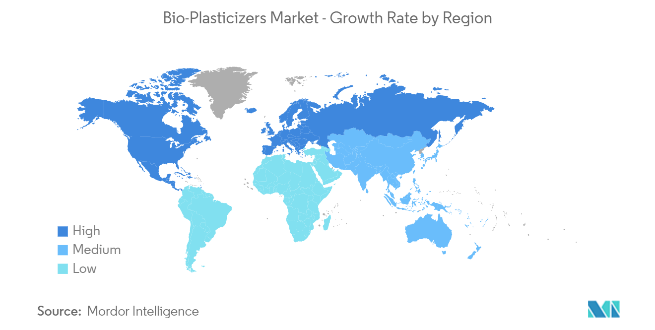 Bio-Plasticizers Market - Growth Rate by Region, 2023-2028