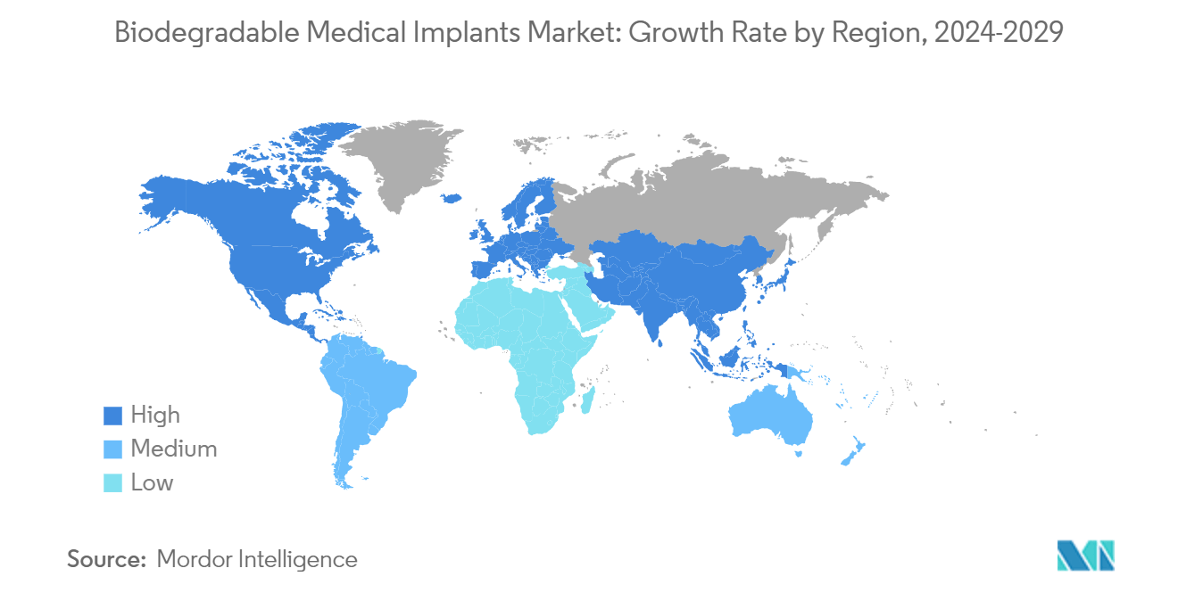 Biodegradable Medical Implants Market: Growth Rate by Region, 2024-2029