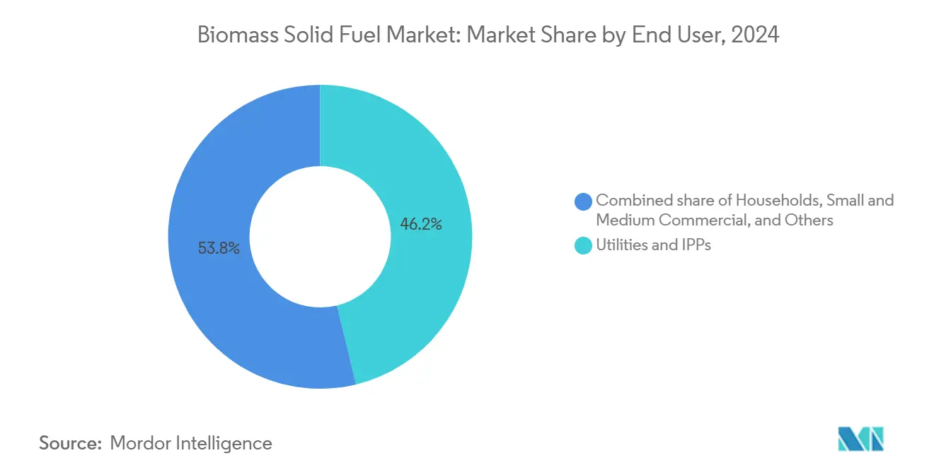 Biomass Solid Fuel Market Share by End User, 2024