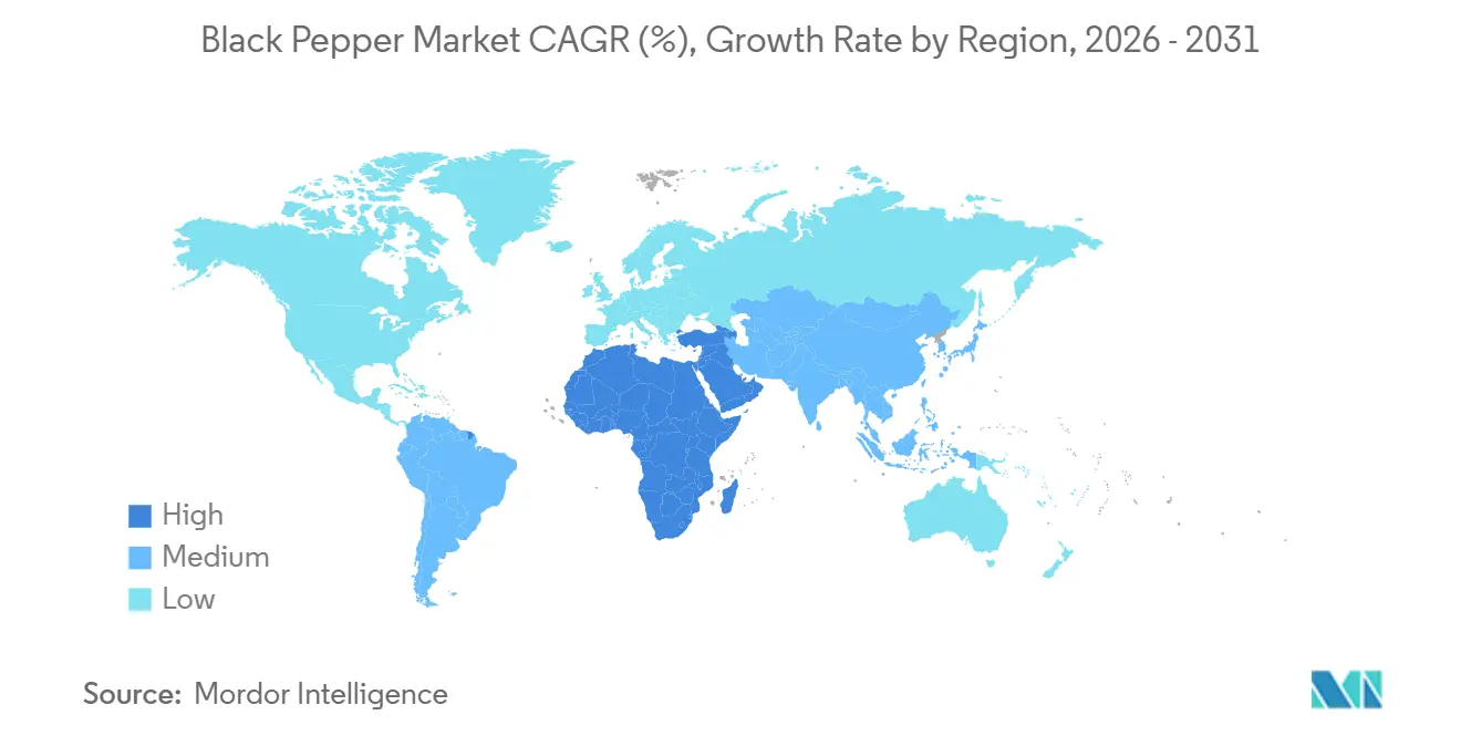 Black Pepper Market Growth Rate by Region