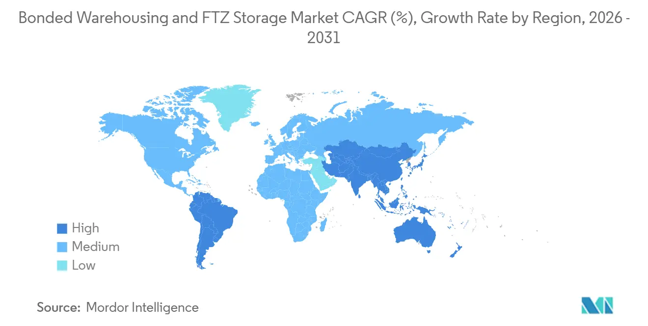 Bonded Warehousing and FTZ Storage Market Growth Rate by Region