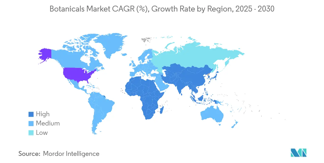 Botanicals Market CAGR (%), Growth Rate by Region