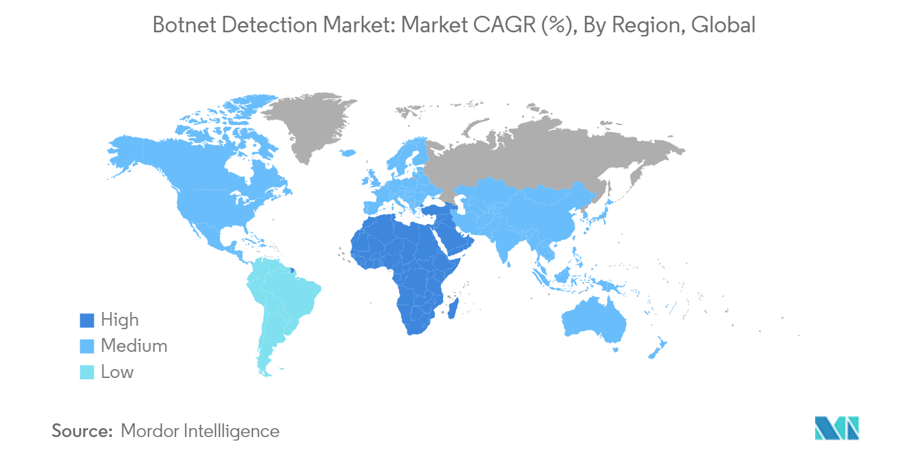 Botnet Detection Market: Market CAGR (%), By Region, Global