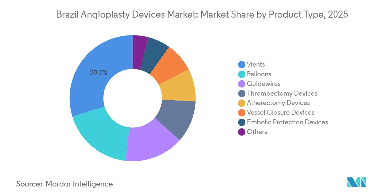 Brazil Angioplasty Devices Market Share by Product Type, 2025