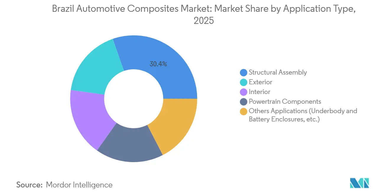 Brazil Automotive Composites Market: Market Share by Application Type, 2025