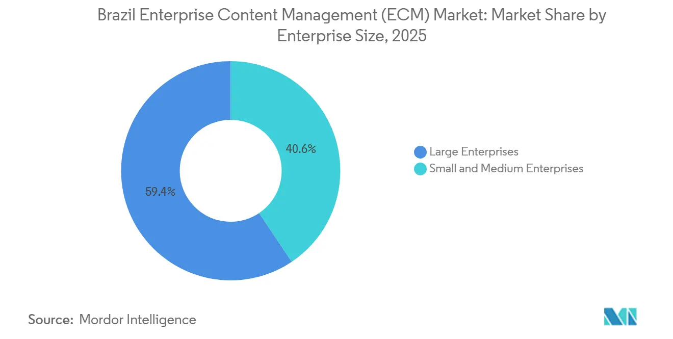 Part du Marché Brésilien de la Gestion de Contenu d'Entreprise (ECM) par Taille d'Entreprise, 2025