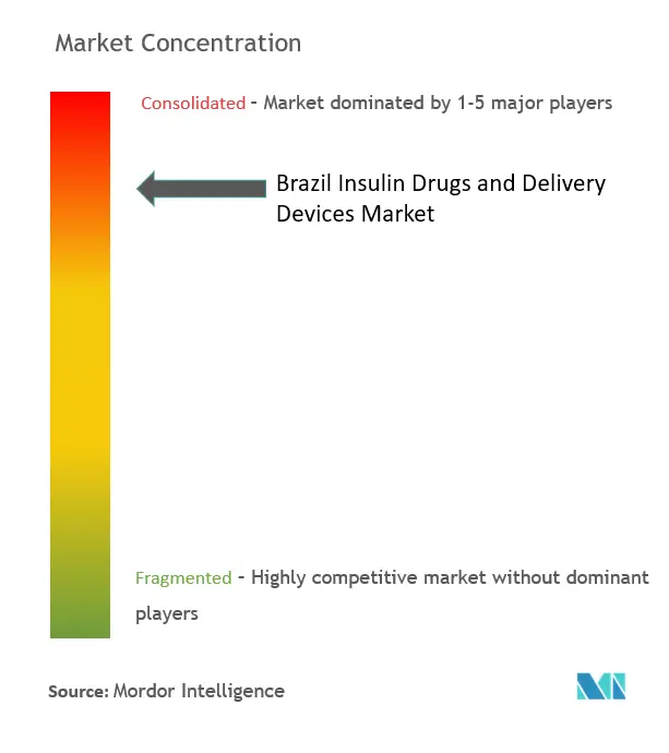 ブラジルのインスリン医薬品および投与装置市場集中度