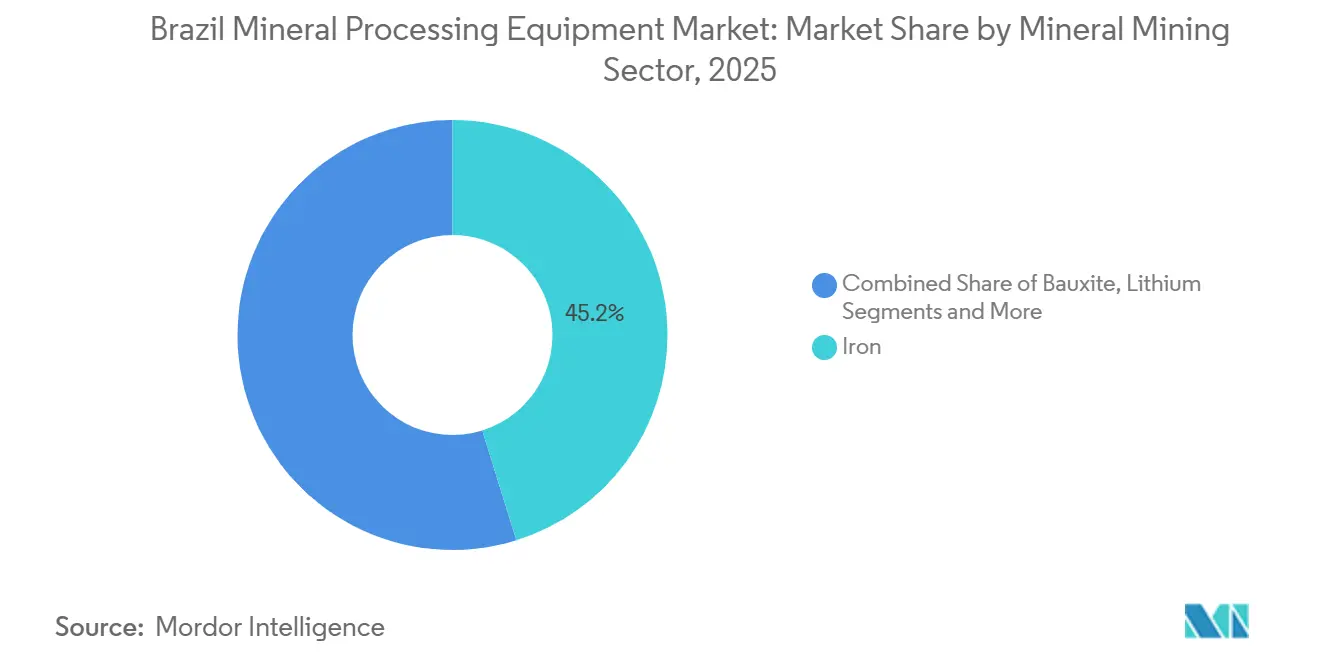 Brazil Mineral Processing Equipment Market Share by Mineral Mining Sector, 2025