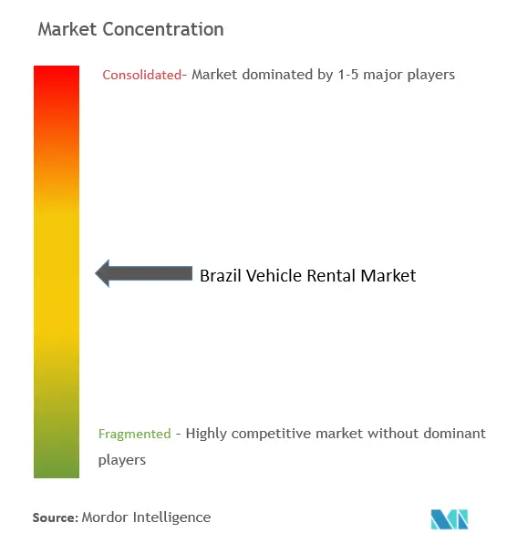 Alquiler de vehículos en BrasilConcentración del Mercado