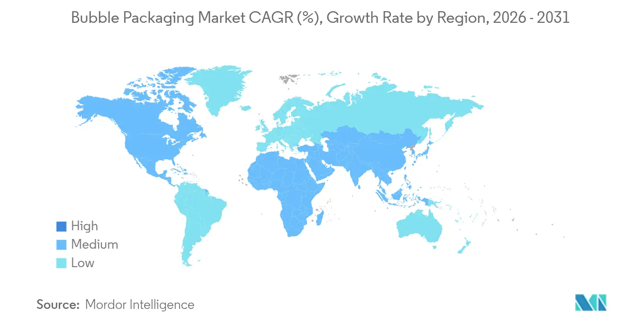 Bubble Packaging Market CAGR (%), Growth Rate by Region