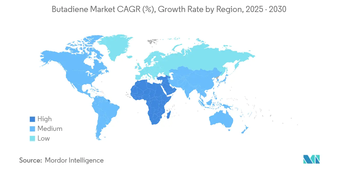 Butadiene Market CAGR (%), Growth Rate by Region