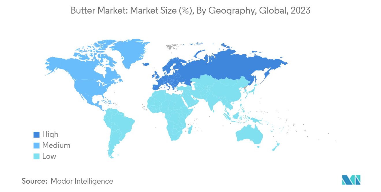 Butter Market: Market Size (%), By Geography, Global, 2023