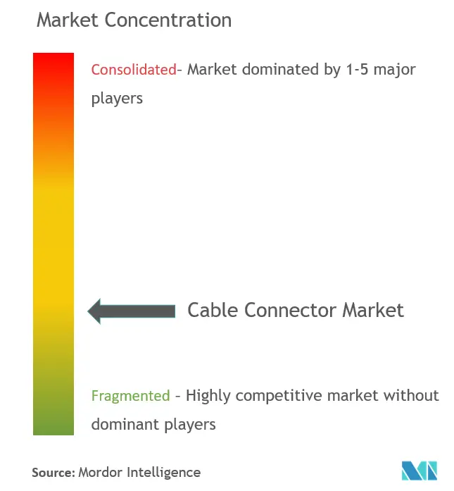 Amphenol Corporation, Molex Inc. (приобретена Koch Industries), Fujitsu Limited, TE Connectivity Limited, 3M Company, Prysmian SpA