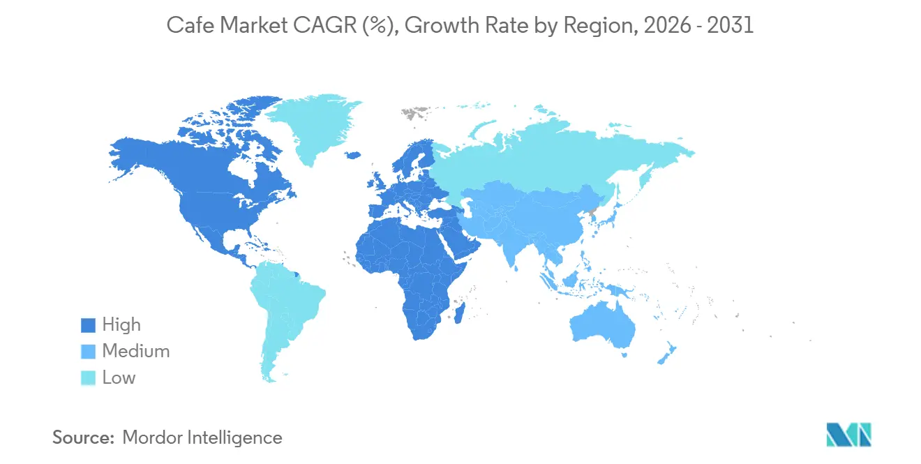 Cafe Market CAGR (%), Growth Rate by Region