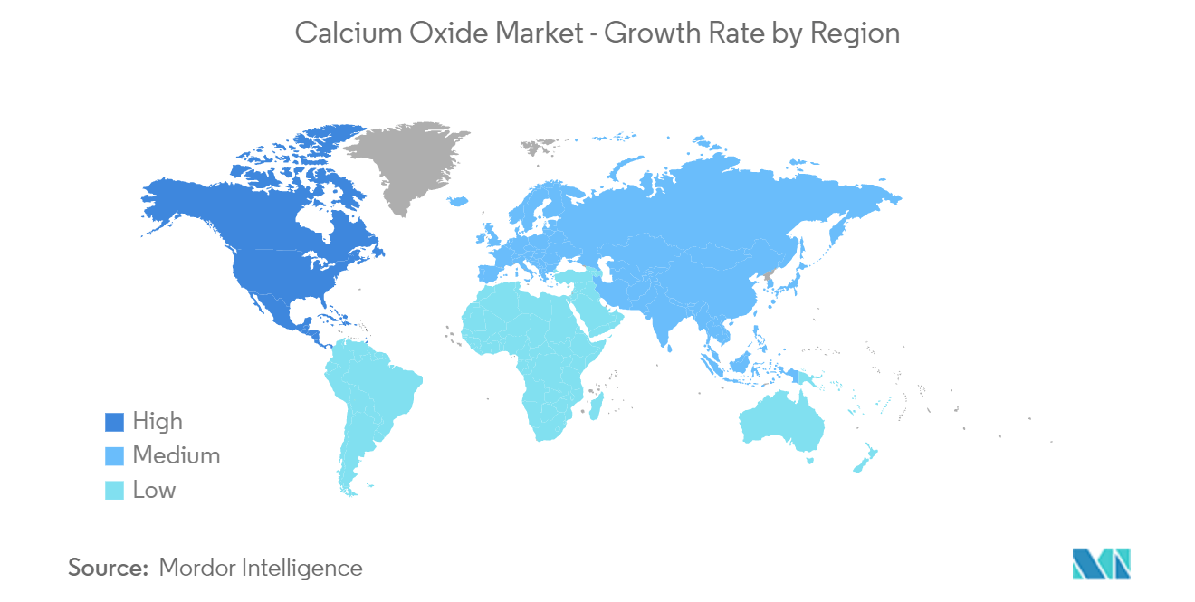 سوق أكسيد الكالسيوم – معدل النمو حسب المنطقة