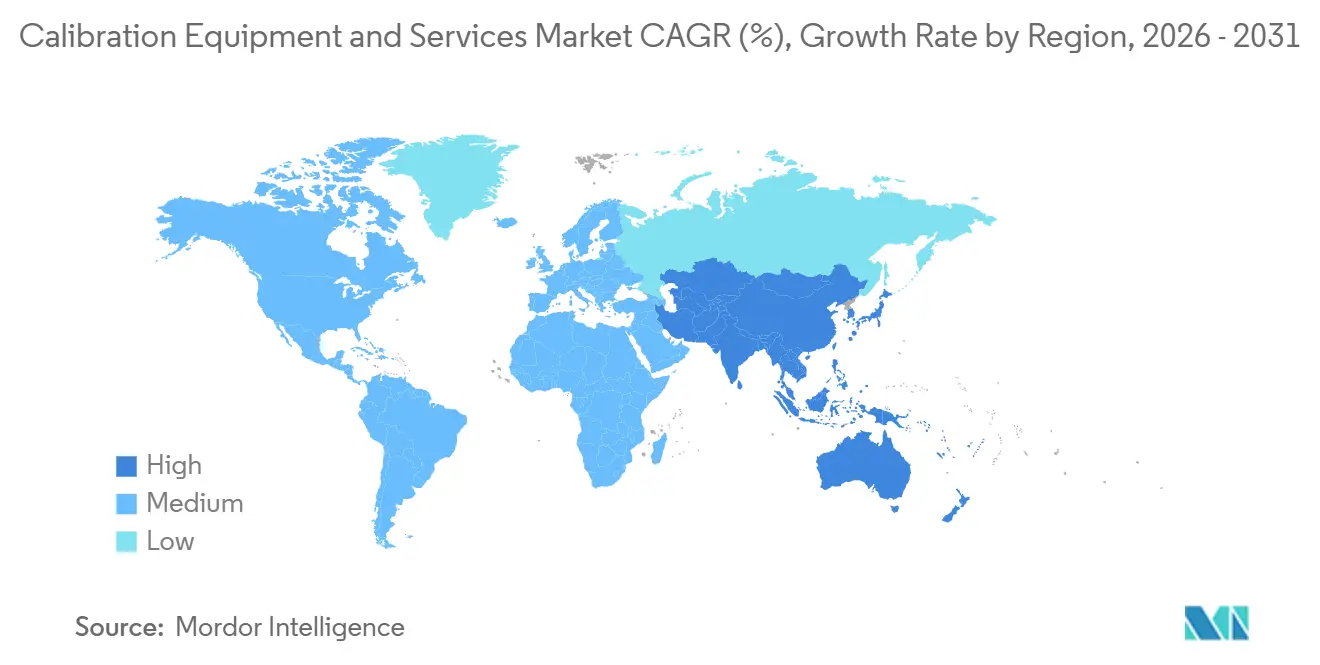 Calibration Equipment and Services Market Growth Rate by Region