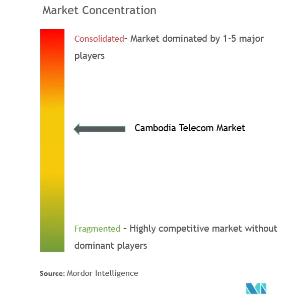 カンボジア・テレコム市場の集中度